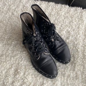 Genuine leather and real fur lined boots. Made in Italy. Great condition.